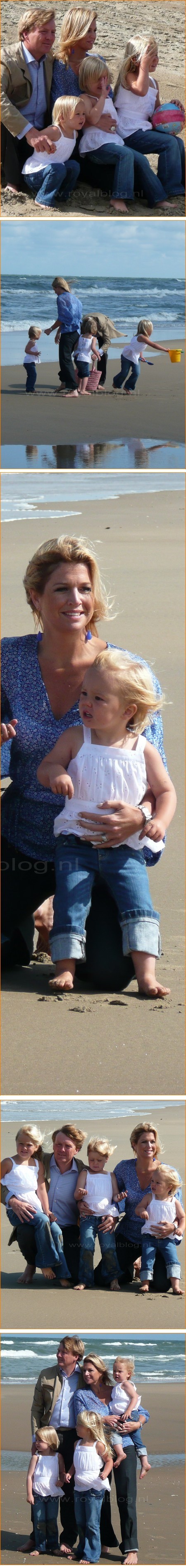 Prinses Máxima samen met haar gezin poseren op het strand van Wassenaar, © Royalblog!