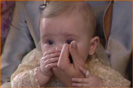 Prinses Ariane tijdens haar doop op 20 oktober 2007
